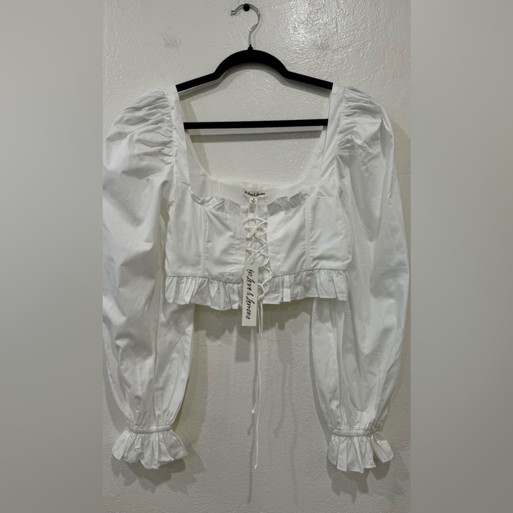 For Love & Lemons Heather Corset Crop Top NWT M $136 - Picture 4 of 5